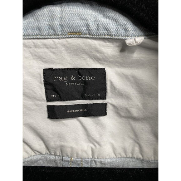 Rag & Bone Fit 3 Denim Button Shirt Light Wash Mens Size 2XL XXL - Picture 8 of 16